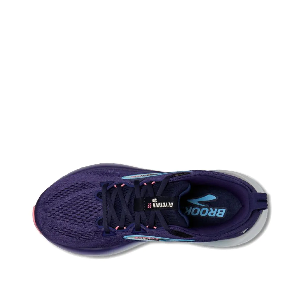 Brooks Women's Glycerin GTS 22 Sneaker in Blue Ribbon/Peacoat/Dianthus
