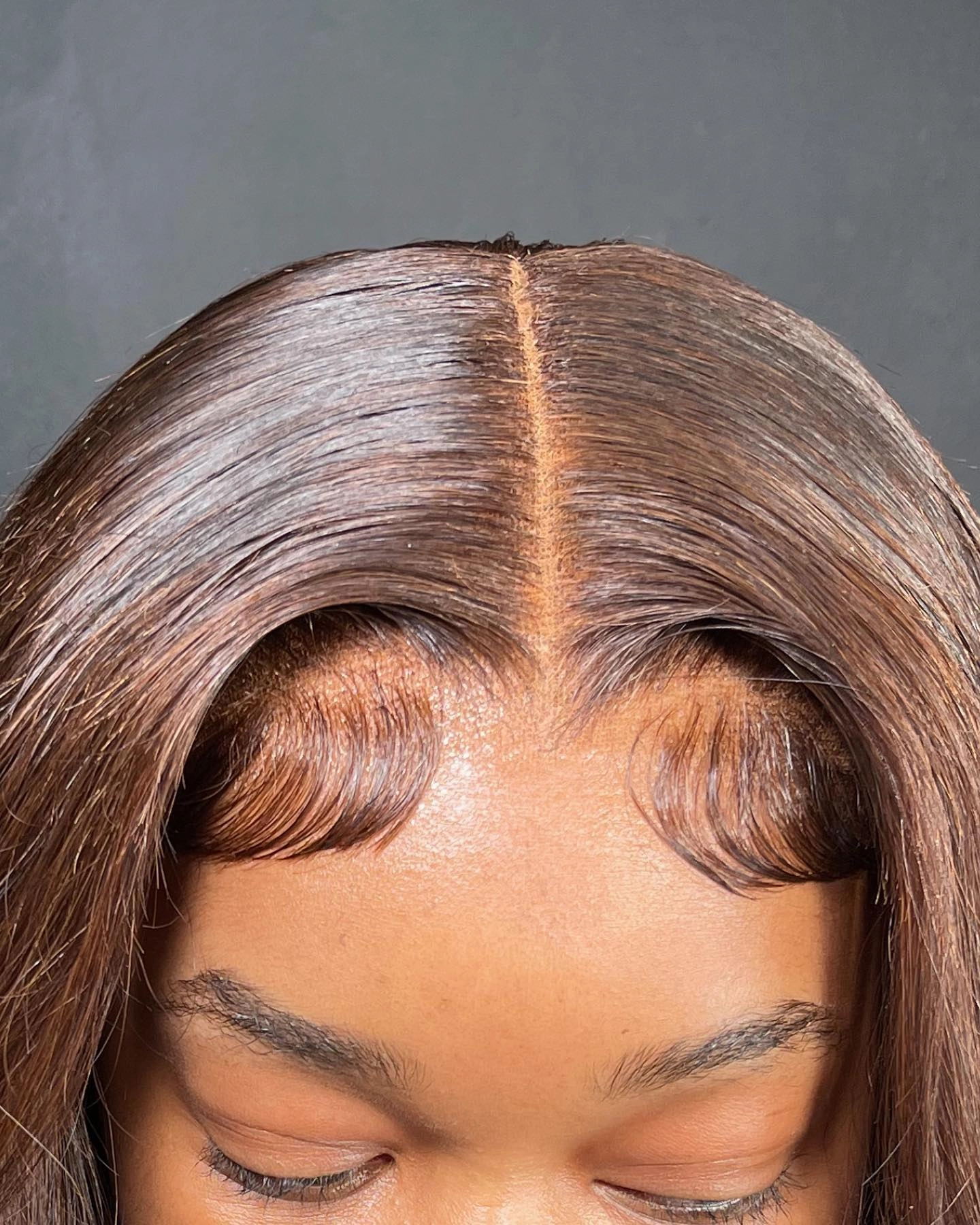 Brown 13x6 Skin Melt Lace Front Silk Straight Human Hair Wig