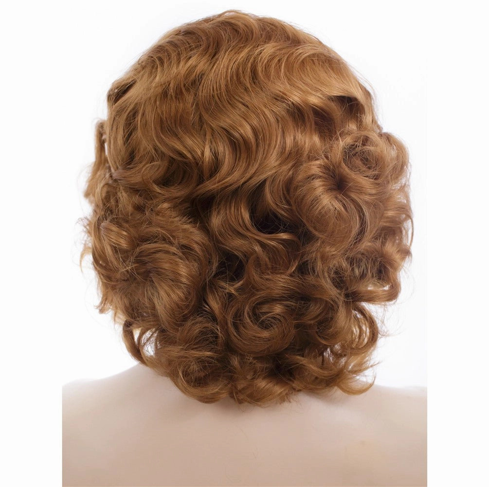 Brown Bob Wavy Short Lace Front Synthetic 1940S Wig