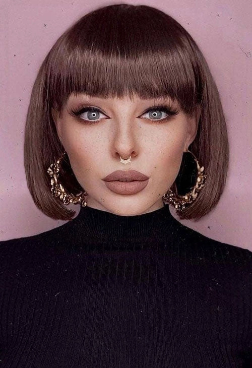 Brown bob wig, chic and stylish: Honour