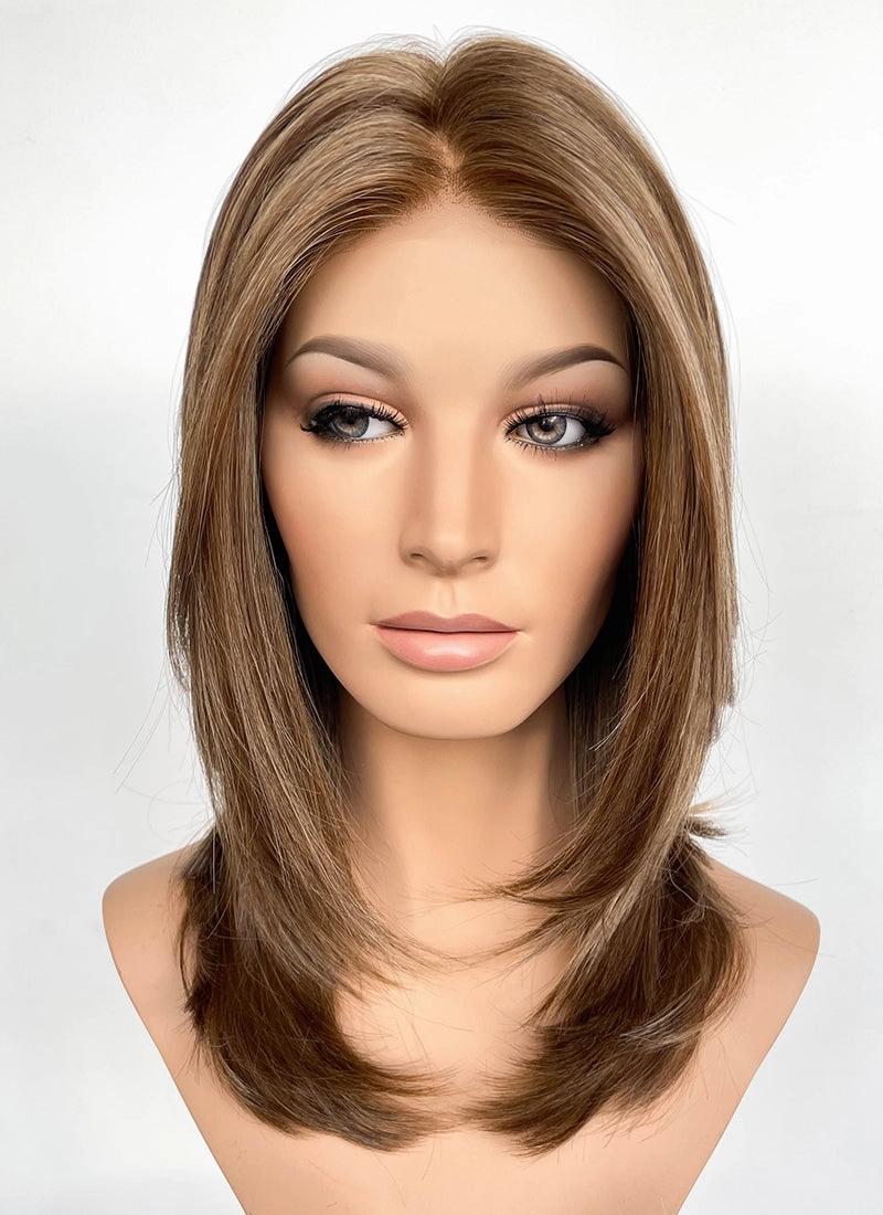 Brunette Straight Mono Top Bob Lace Wig MN009