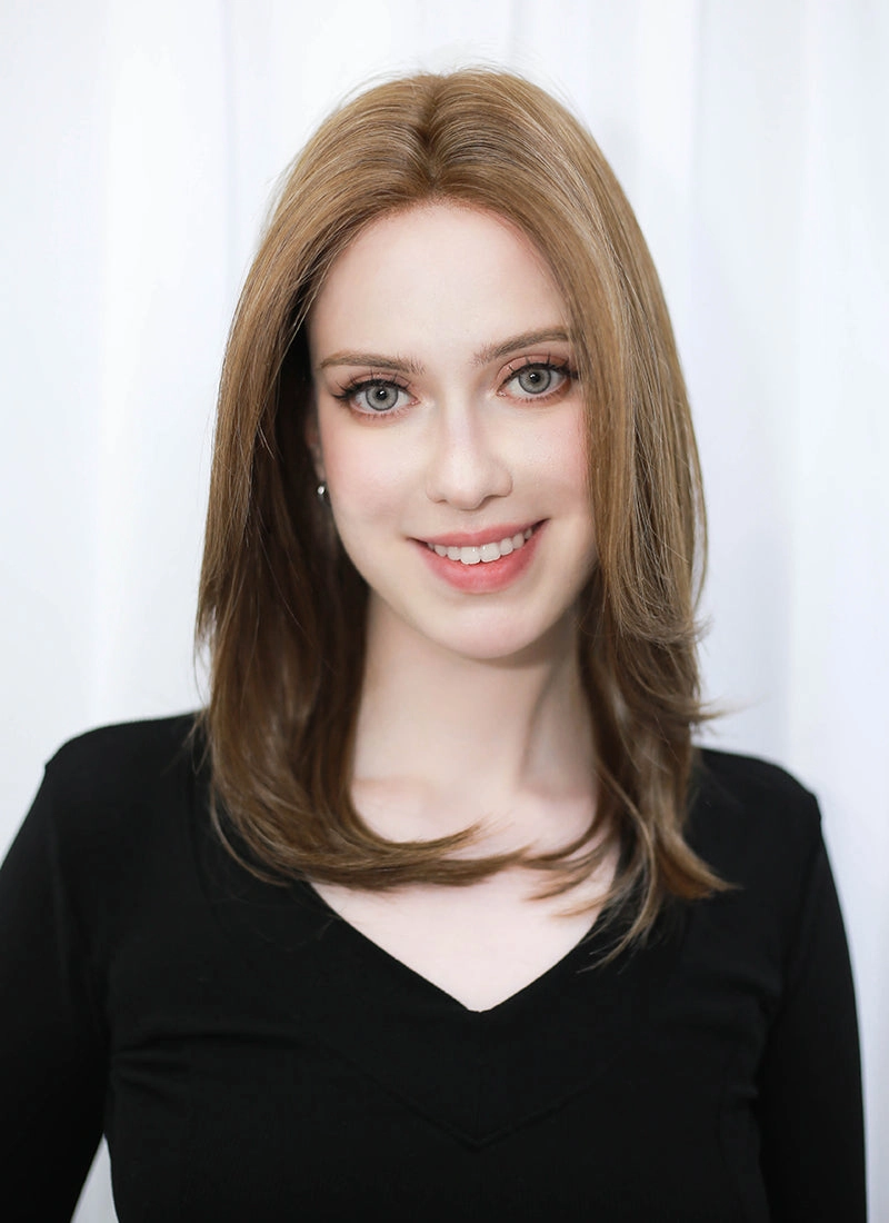 Brunette Straight Mono Top Bob Lace Wig MN009