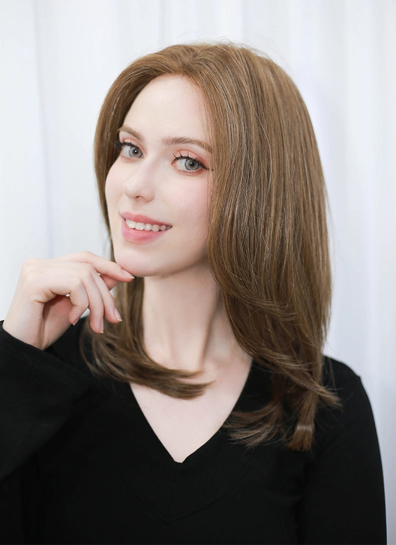 Brunette Straight Mono Top Bob Lace Wig MN009