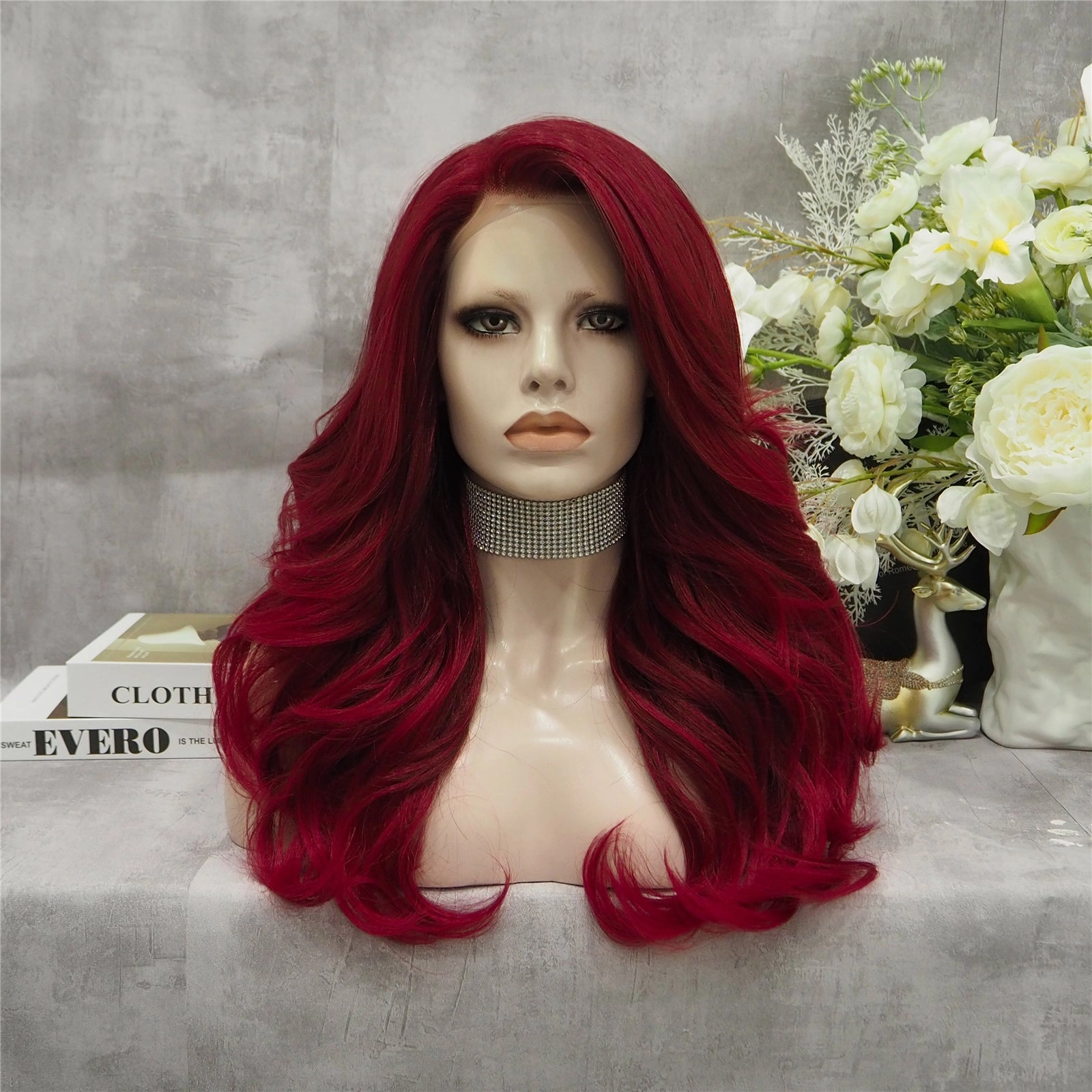 Burgundy Red Wave Lace Front Synthetic Imstyle Wig