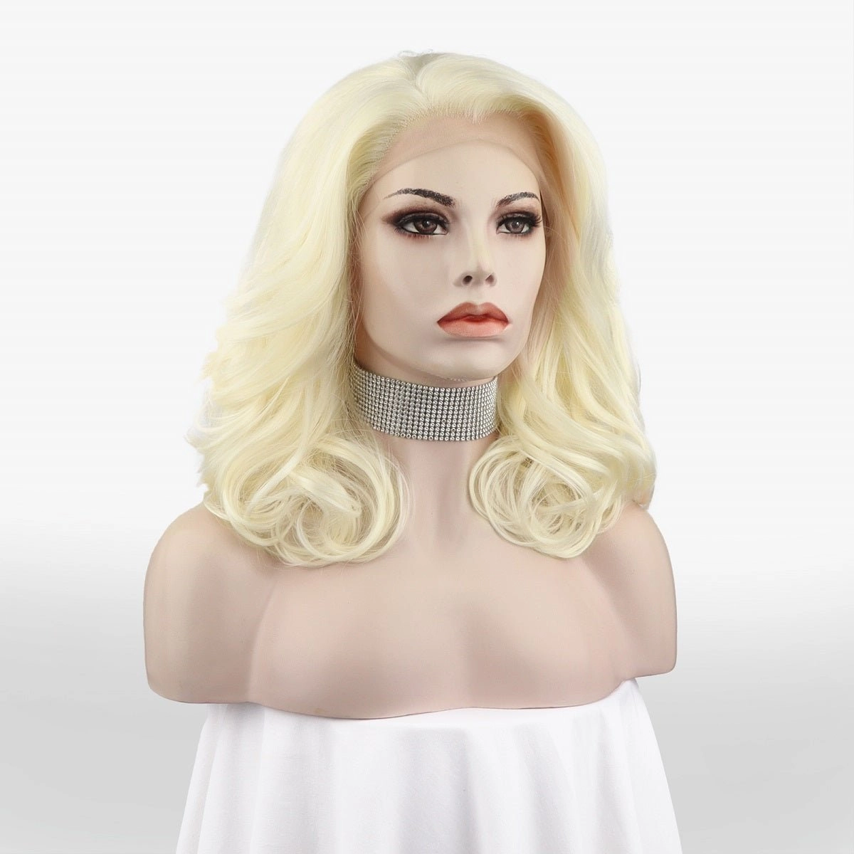 Buttermilk Blonde Shoulder Length Synthetic Lace Front Daily Wigs