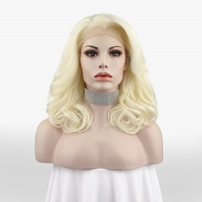 Buttermilk Blonde Shoulder Length Synthetic Lace Front Daily Wigs