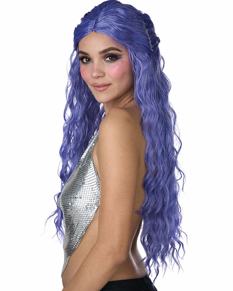 Charmed Tresses Long Curly Purple Wig