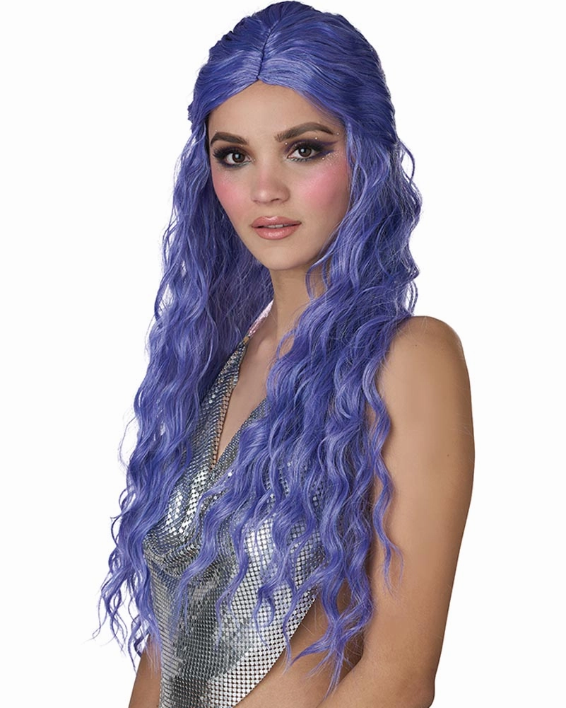 Charmed Tresses Long Curly Purple Wig
