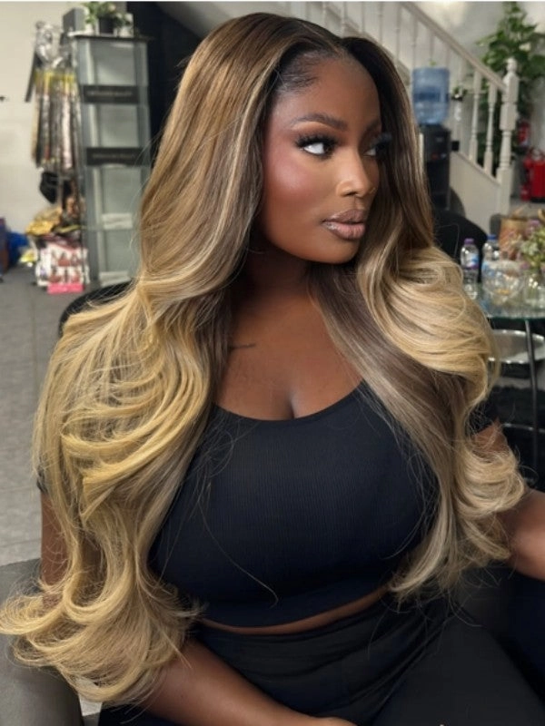Chinalacewig Custom Wig HD full lace wig 30 inches Light Ash Blonde Color Human Virgin Hair C02