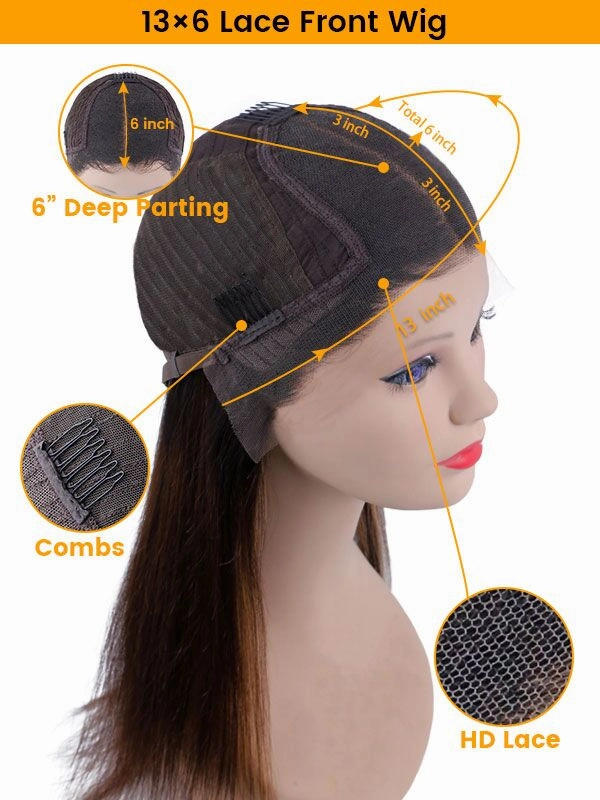 Chinalacewig Natural Lagos Hairline Body Wave13x6 HD Lace Front Wig Human Hair No Glue Needed CF07
