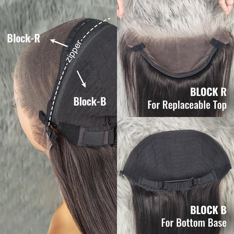 Chinalacewig Silk Bob Block Wig With Optional HD Frontal Lace  Replaceable Tops Renew Wig With Less Cost BR02