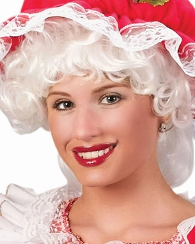 Christmas Mrs Claus Short White Wig