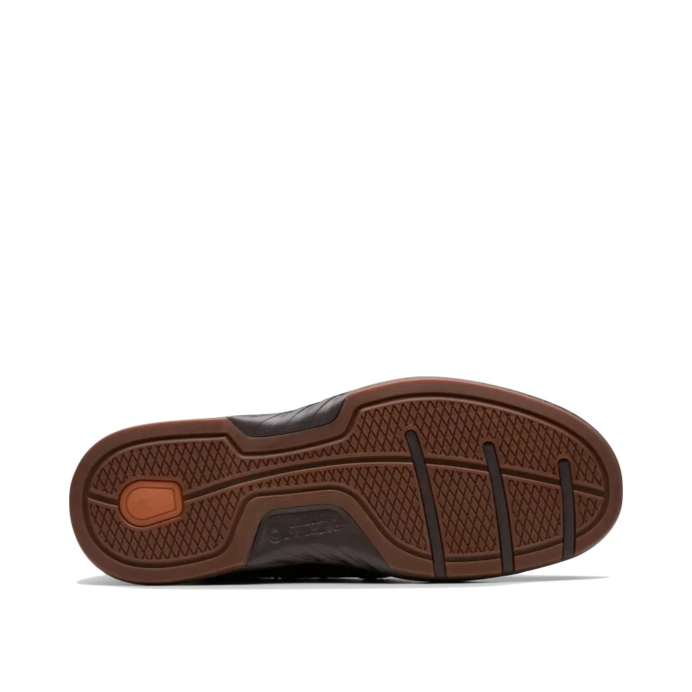 Clarks Men's Un Briley Step Leather Slip On Shoe in Mahogany