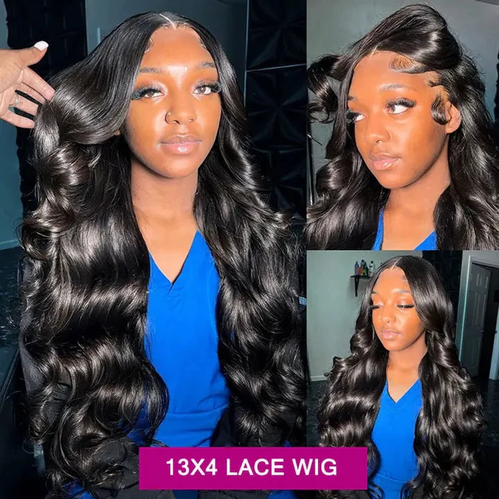 CLEARANCE 4X4/13x4 Transparent Lace Wig 250% Human Hair Wig Body Wave