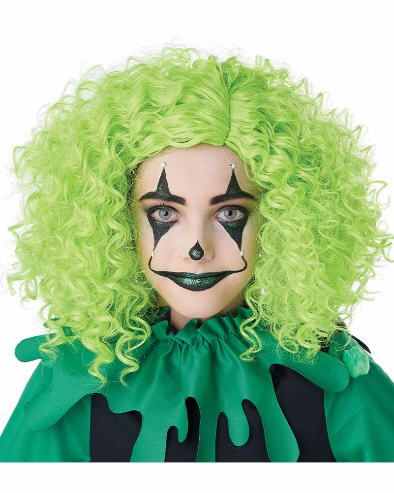 Corkscrew Clown Curly Green Wig