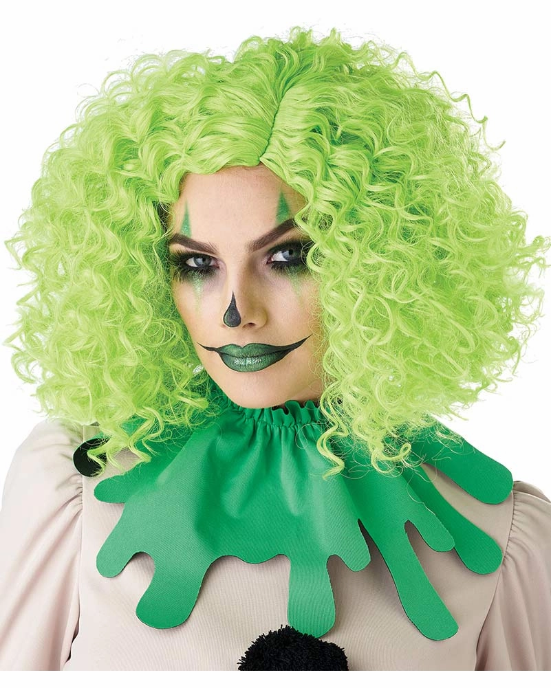 Corkscrew Clown Curly Green Wig