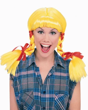 Country Girl Yellow Plaited Wig