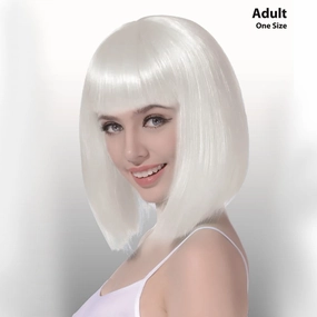 Crazy Horse Style White Bob Wig