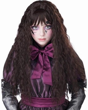 Creepy Doll Long Brown Wig