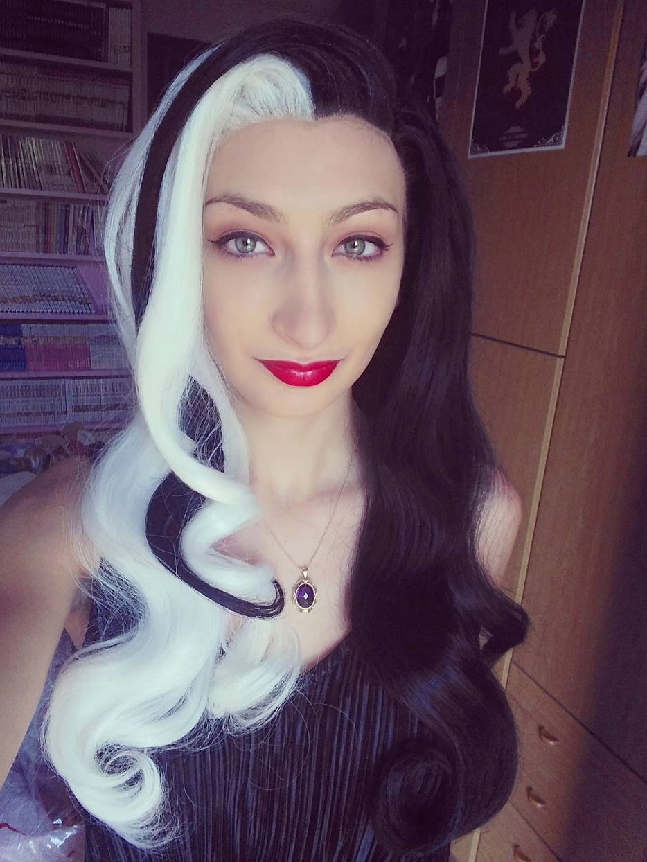 Cruella De Vil -Black And White Kuila Cospaly Wig Imstyle