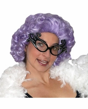 Dame Edna Deluxe Curly Purple Wig