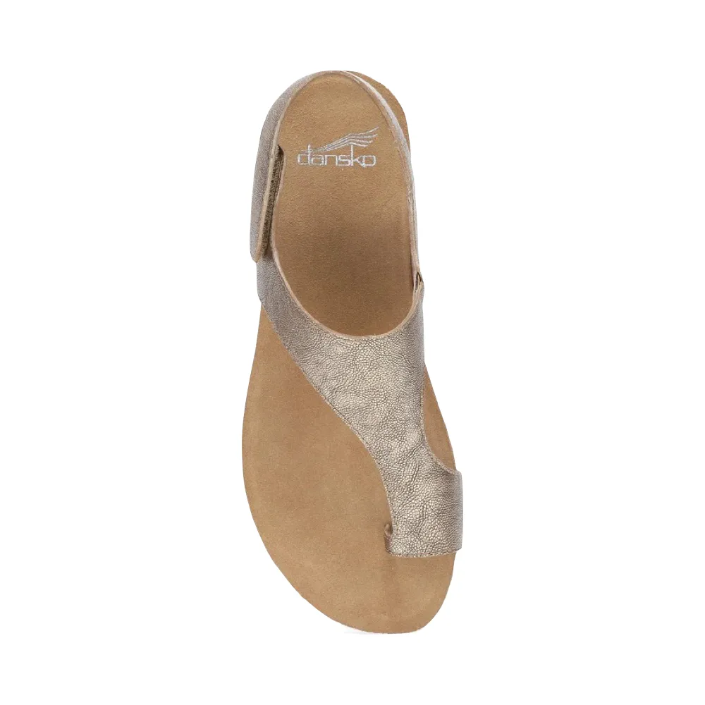 Dansko Women's Reece Thong Sandal in Bronze Metallic