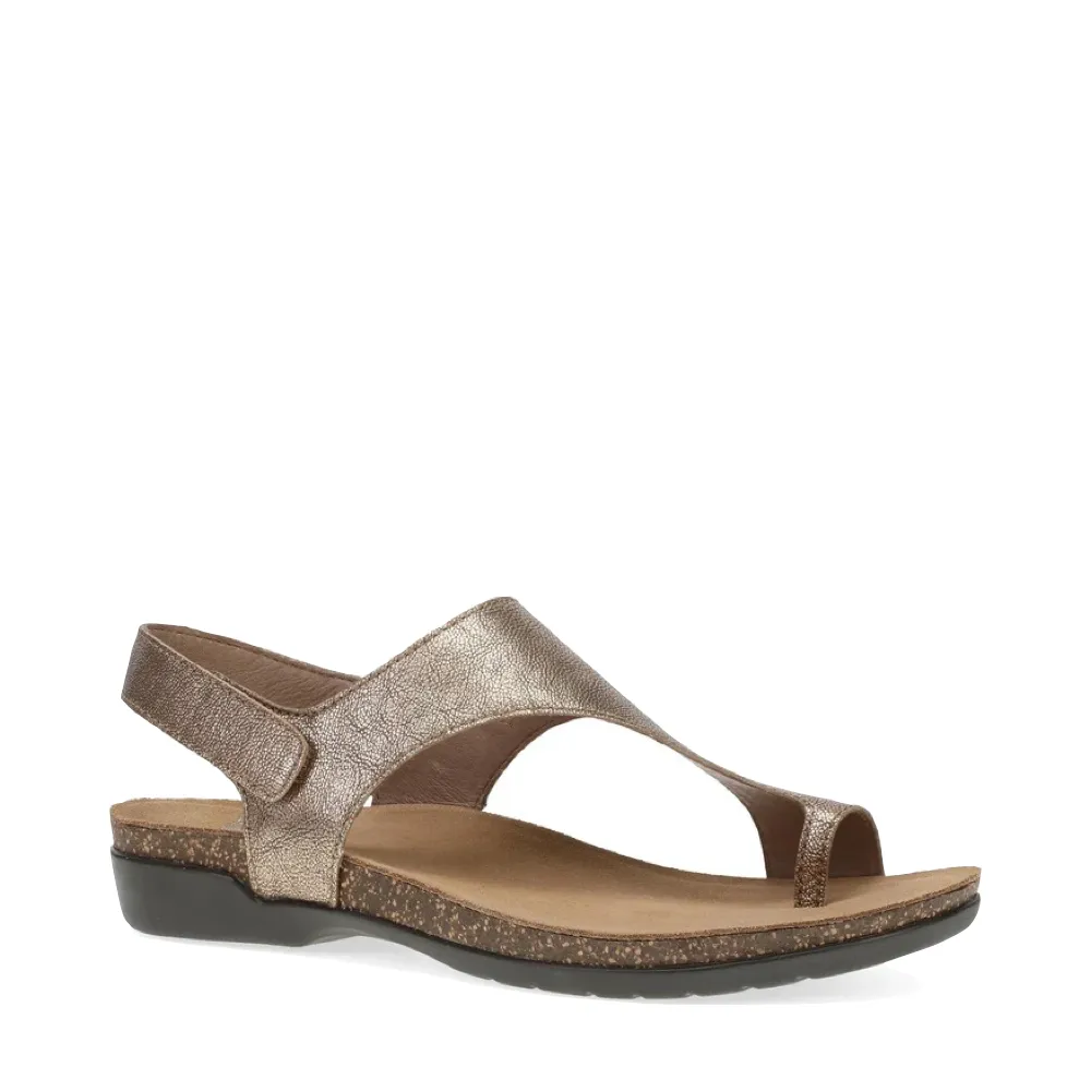 Dansko Women's Reece Thong Sandal in Bronze Metallic