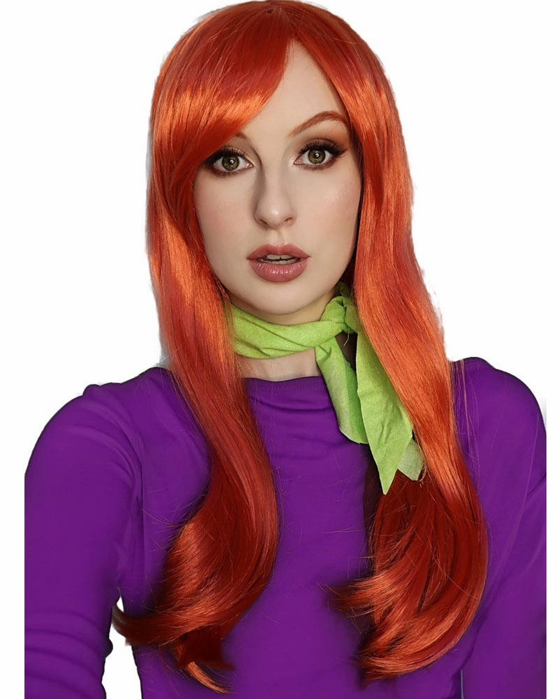 Daphne Long Auburn Wig with Scarf Set