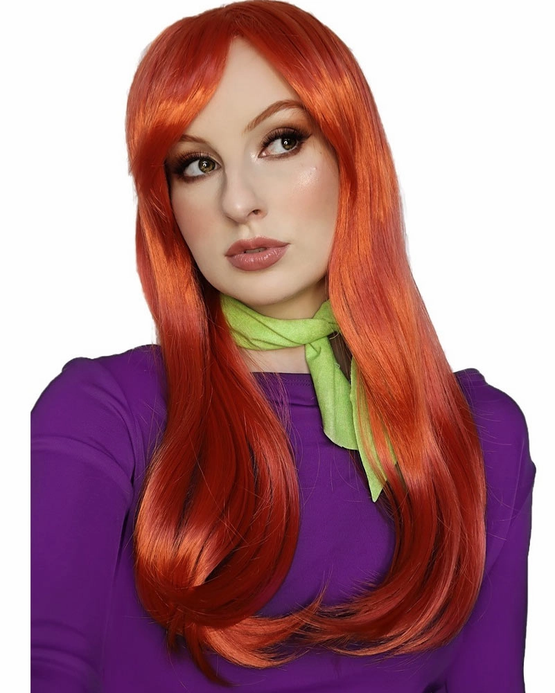 Daphne Long Auburn Wig with Scarf Set