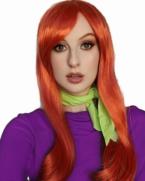 Daphne Long Auburn Wig with Scarf Set