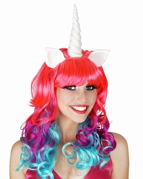 Deluxe Unicorn Long Multicoloured Wig