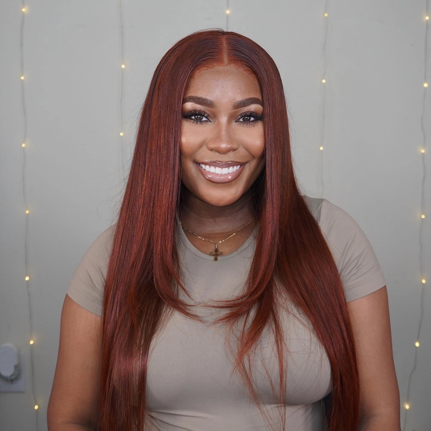 Dominique | Reddish Brown/Auburn Body Wave Human Hair Lace Front Wig