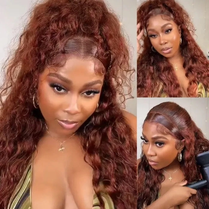 Dominique | Reddish Brown/Auburn Body Wave Human Hair Lace Front Wig