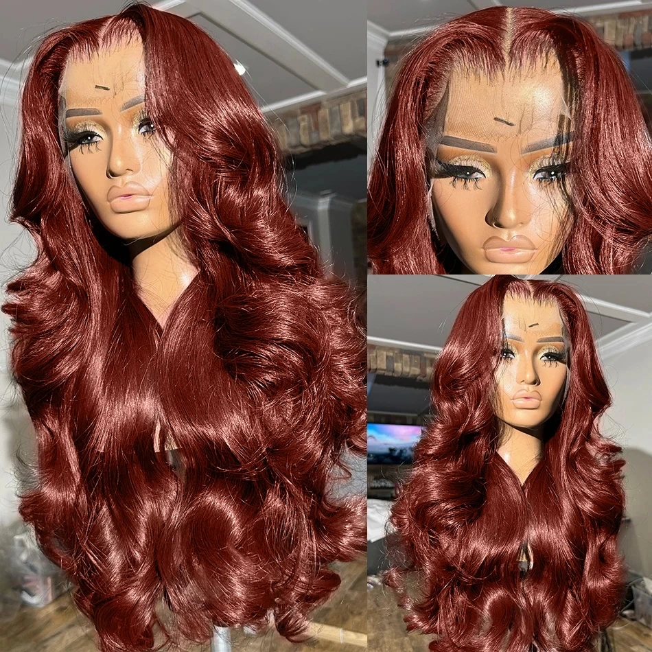 Dominique | Reddish Brown/Auburn Body Wave Human Hair Lace Front Wig