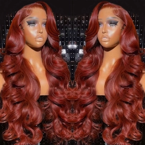 Dominique | Reddish Brown/Auburn Body Wave Human Hair Lace Front Wig