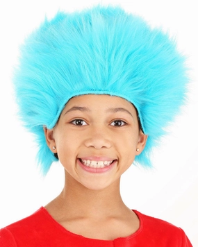 Dr Seuss Thing 1 and 2 Deluxe Plush Blue Kids Wig