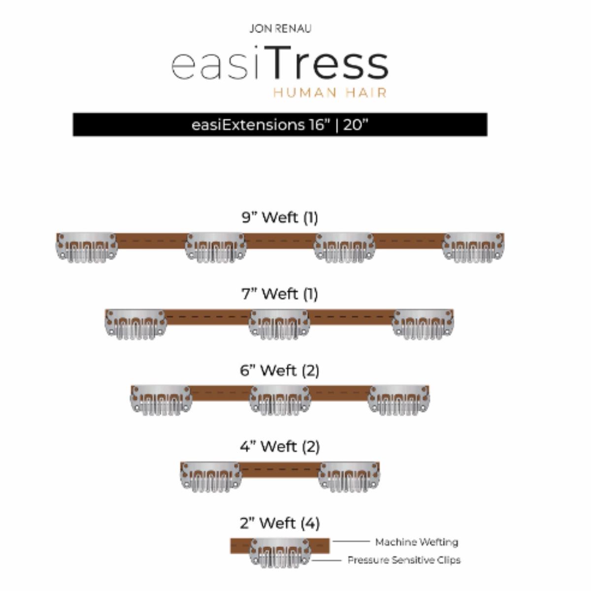 easiExtensions 20&quot; Human Hair Extensions - easiTress Human Hair Collection by Jon Renau