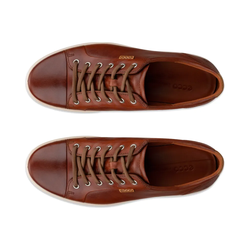 Ecco Men's Soft 7 Leather Sneaker in Cognac