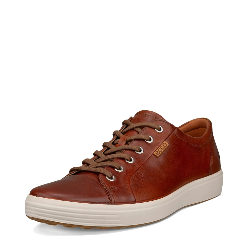 Ecco Men's Soft 7 Leather Sneaker in Cognac