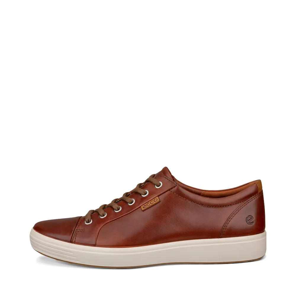 Ecco Men's Soft 7 Leather Sneaker in Cognac