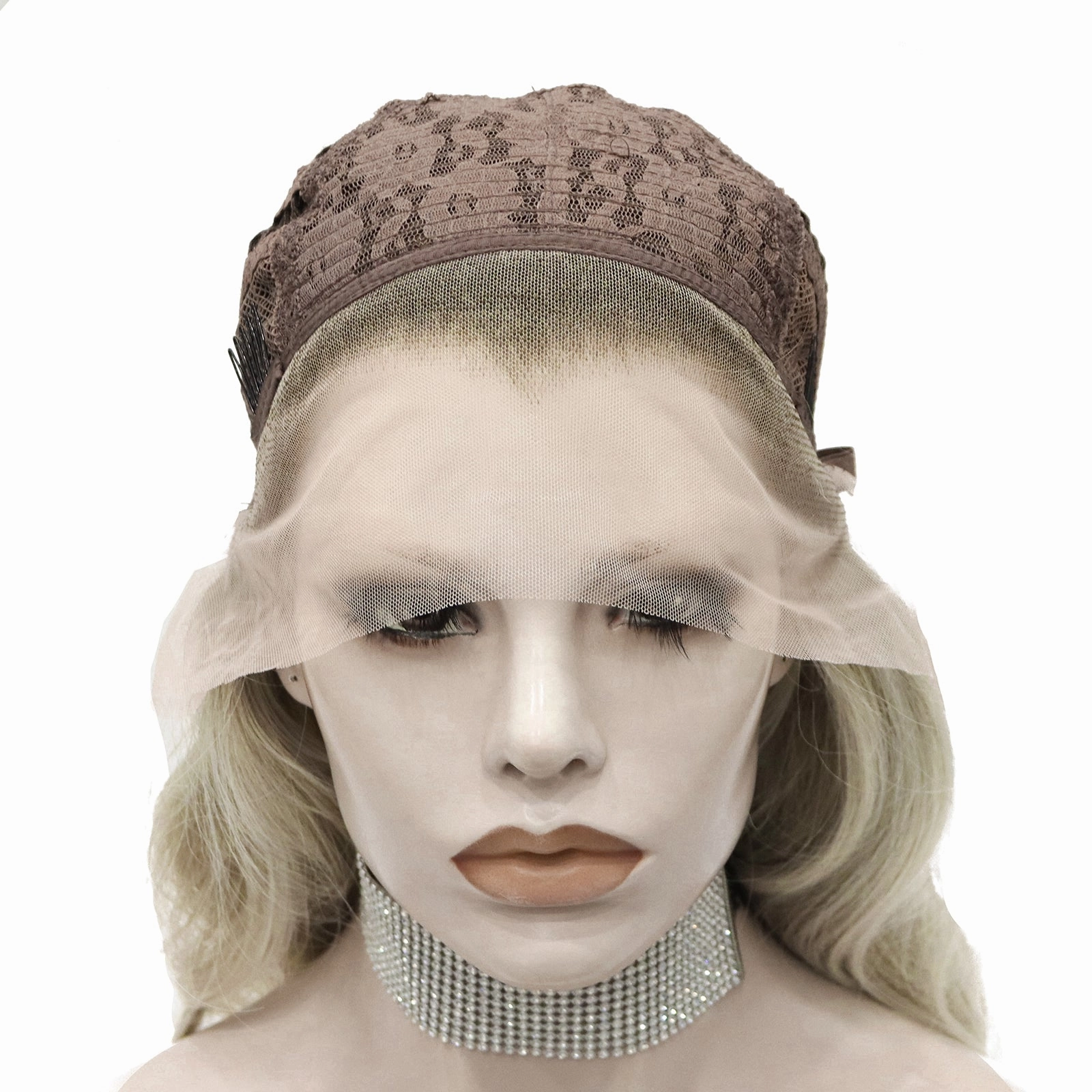 Elegant - White Blonde And Dark Root Shoulder Wave Lace Front Imstyle Daily Wig