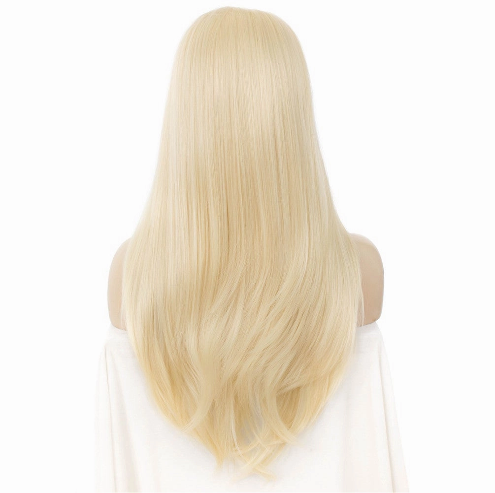 Emma - Bleach Blonde Natural Wavy Synthetic Lace Front Wig Imstyle