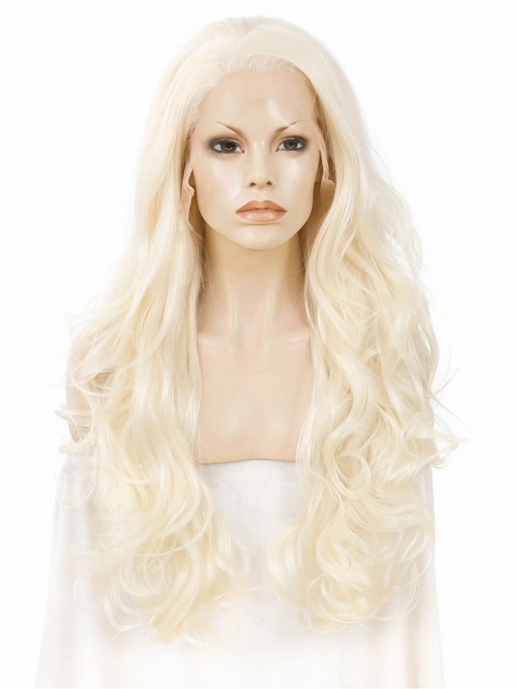 Emma - Bleach Blonde Natural Wavy Synthetic Lace Front Wig Imstyle