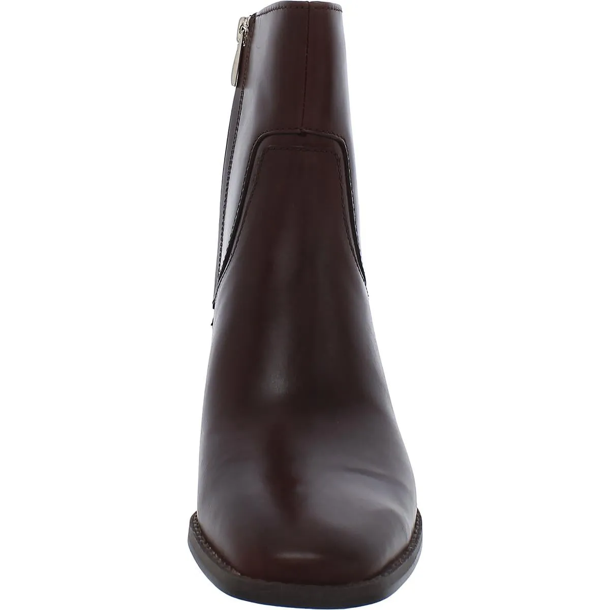 Erica Womens Leather Stacked Heel Ankle Boots