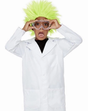 Explosive Scientist Green Kids Wig
