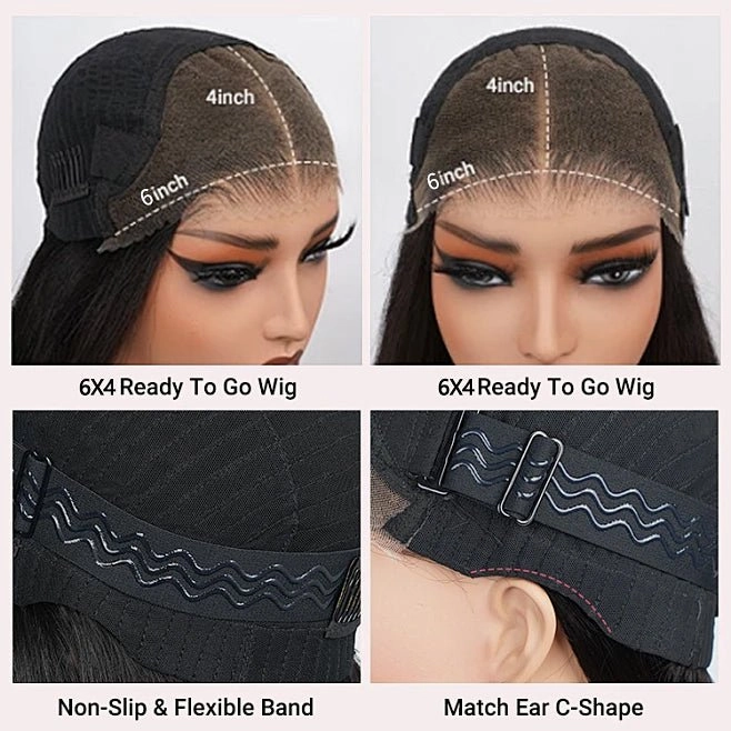 Full 300% Density Layered Cut Chocolate Brown Straight Wear Go Wig 6x4 Lace Closure Glueless Color Wig