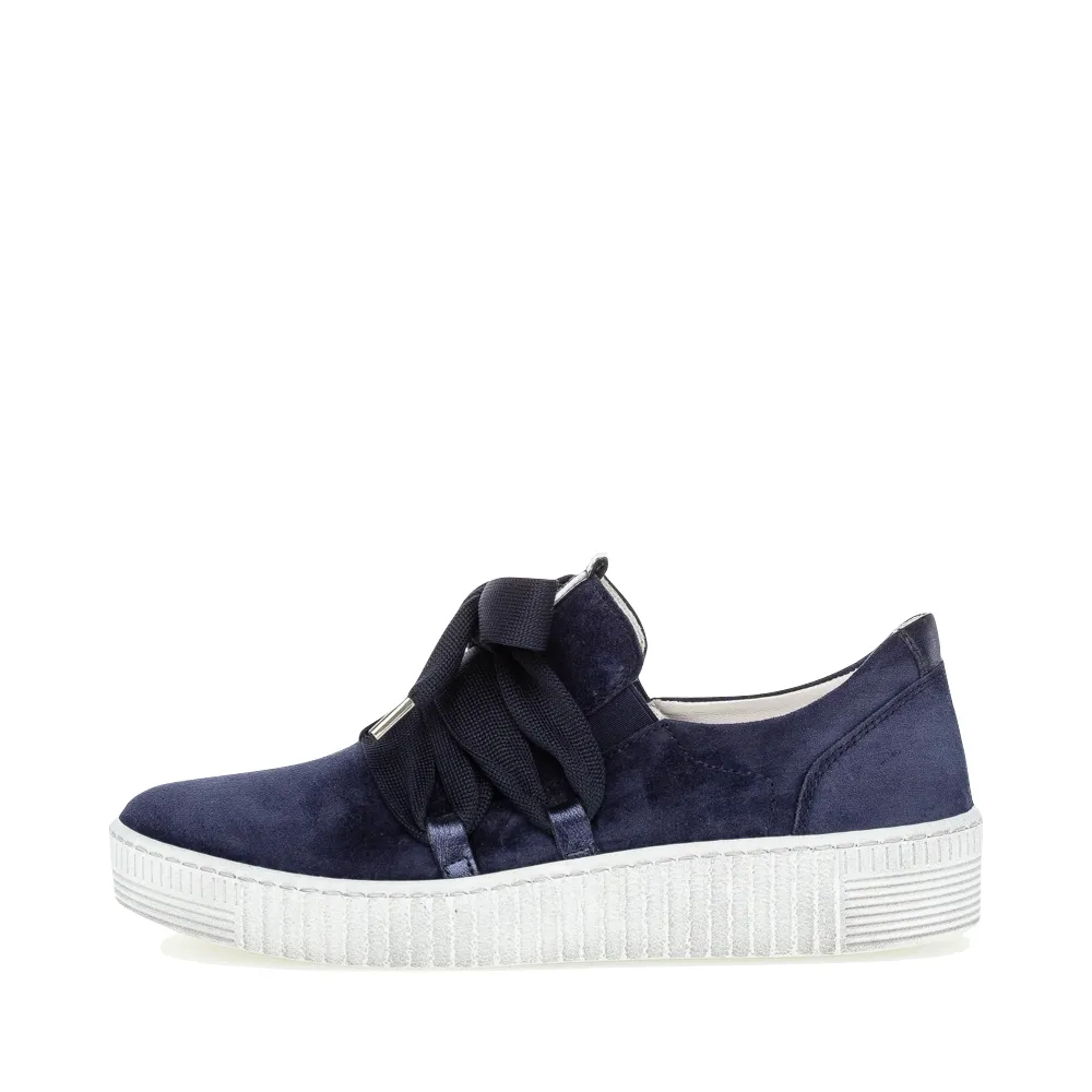Gabor Women's Bow Sneaker in Marine Navy