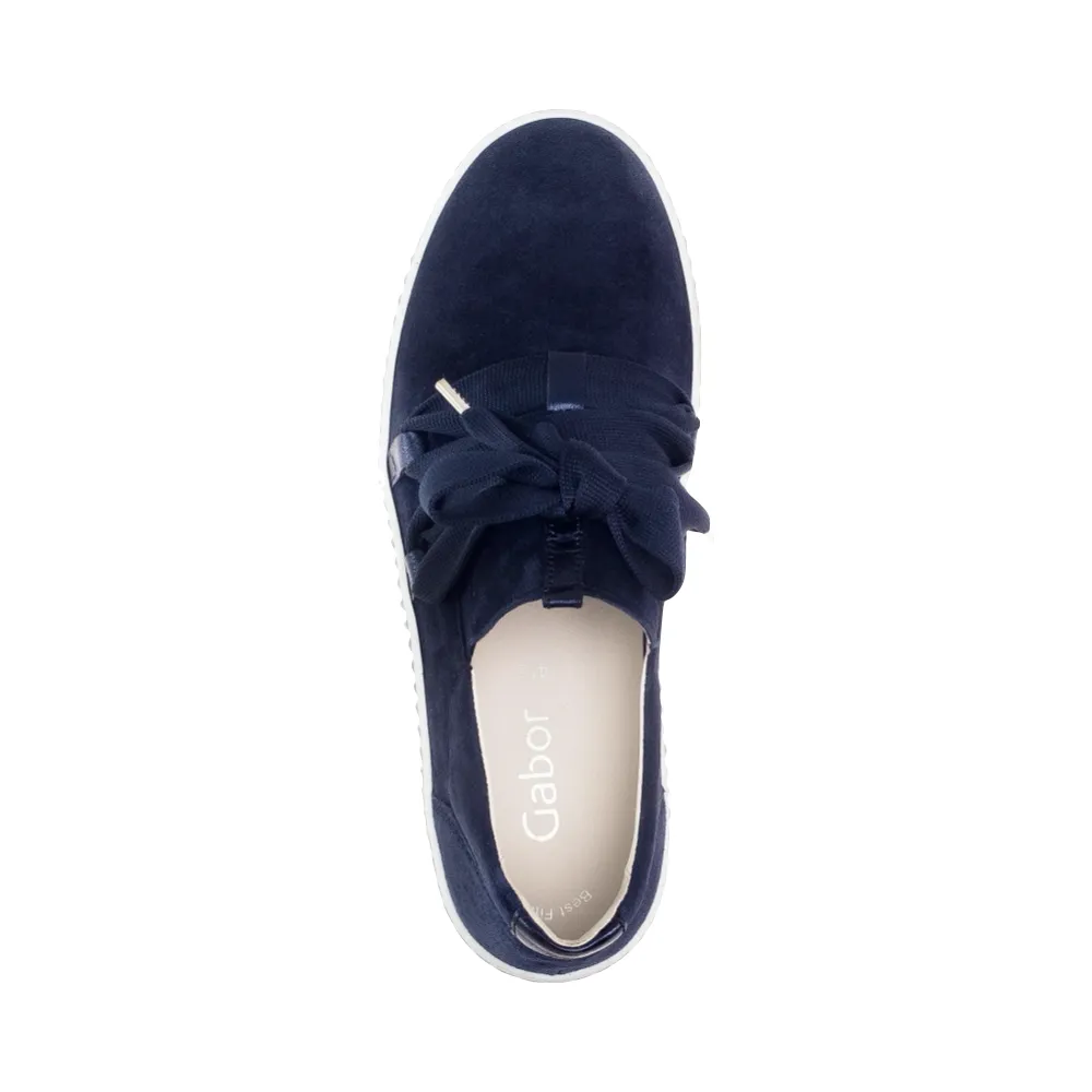Gabor Women's Bow Sneaker in Marine Navy