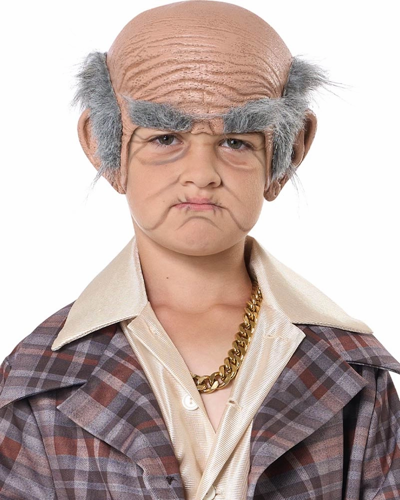 Garry Old Cue Ball Child Bald Cap and Novelty Glasses Set
