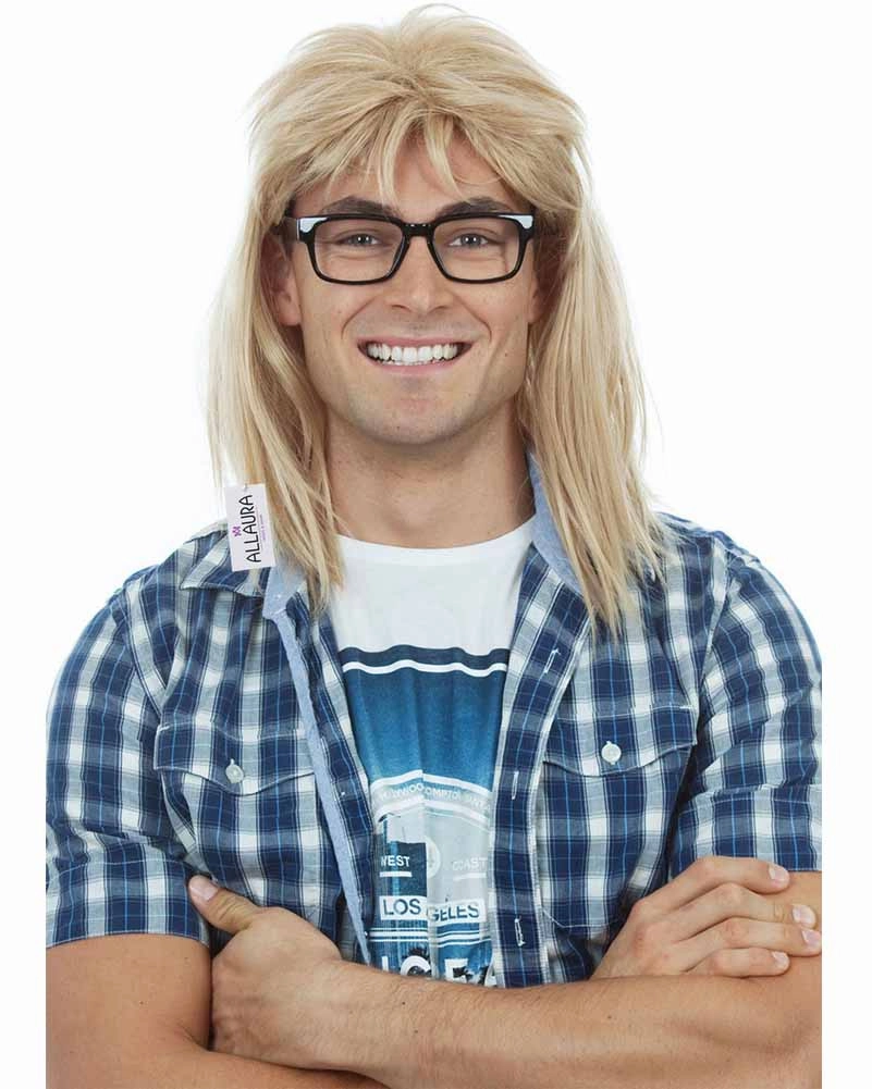 Garth Blonde Mullet Wig and Glasses Set